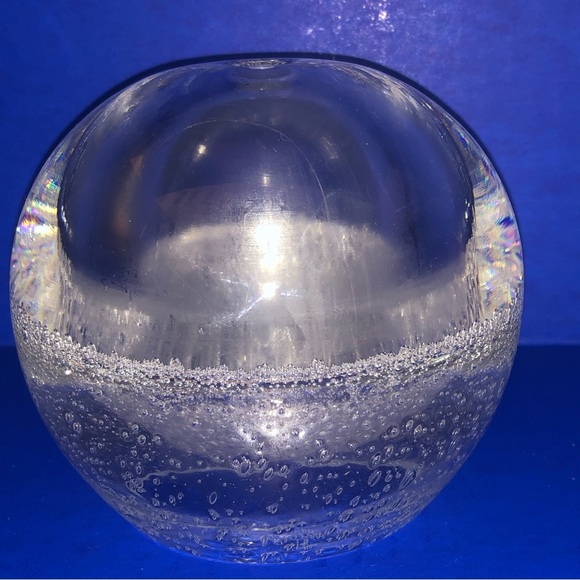 Décor Accent Abstract Art Polished Glass orb Sphere Bud Vase Paperweight Bubbles - Picture 5 of 9